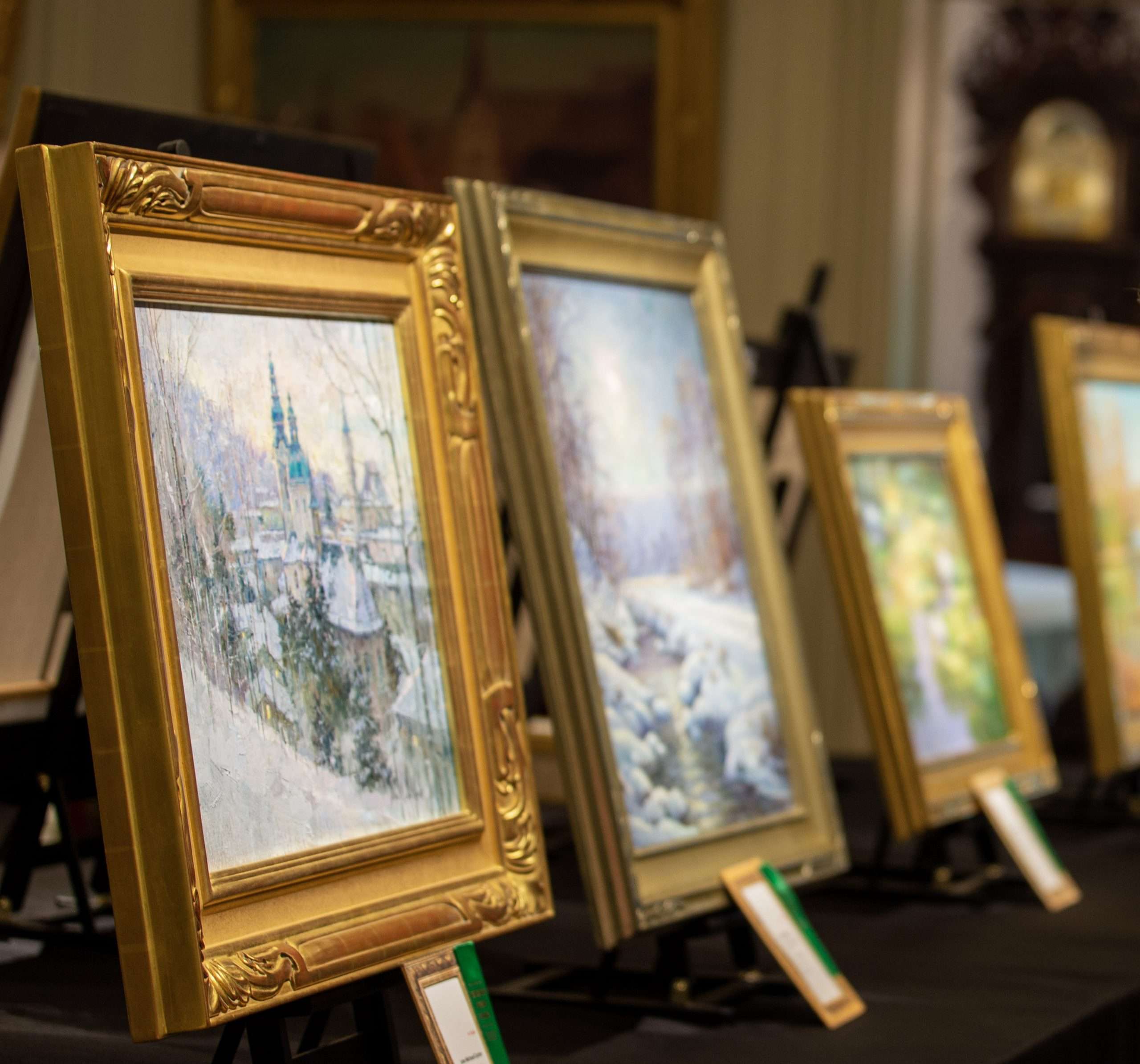 Framed artwork displayed on a table